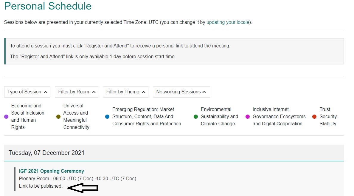 Personal Schedule Screen Schema